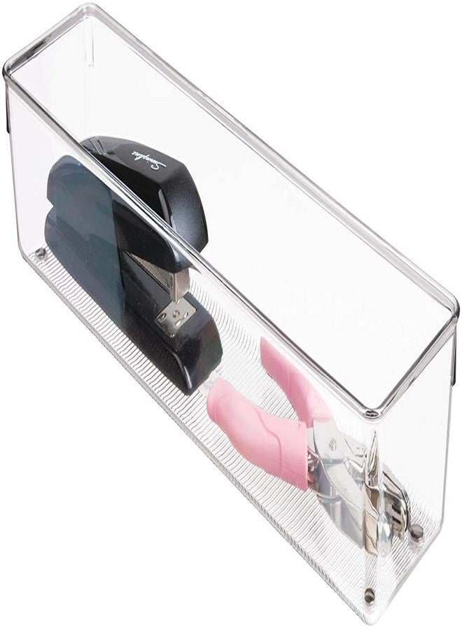 RABBONIX Transparent Drawer Storage Organizer Box For Kitchen Utensil, Office, Desks, Cosmetics and Bathrooms Etc | Size 30.48 cm X 7.62 cm | Pack of 02 - Image 3